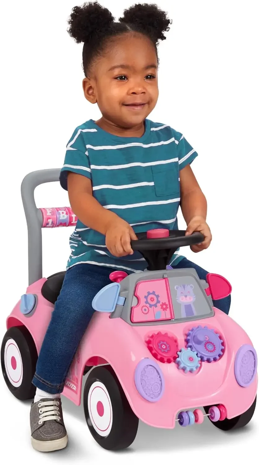 

3-in-1 Push Walker Ride On Rocket with 17 Sensory Activities, Anti-Tip, Under-Seat Storage, Horn & Gears, 42 lb Capacity, Toddler Ride On Toys