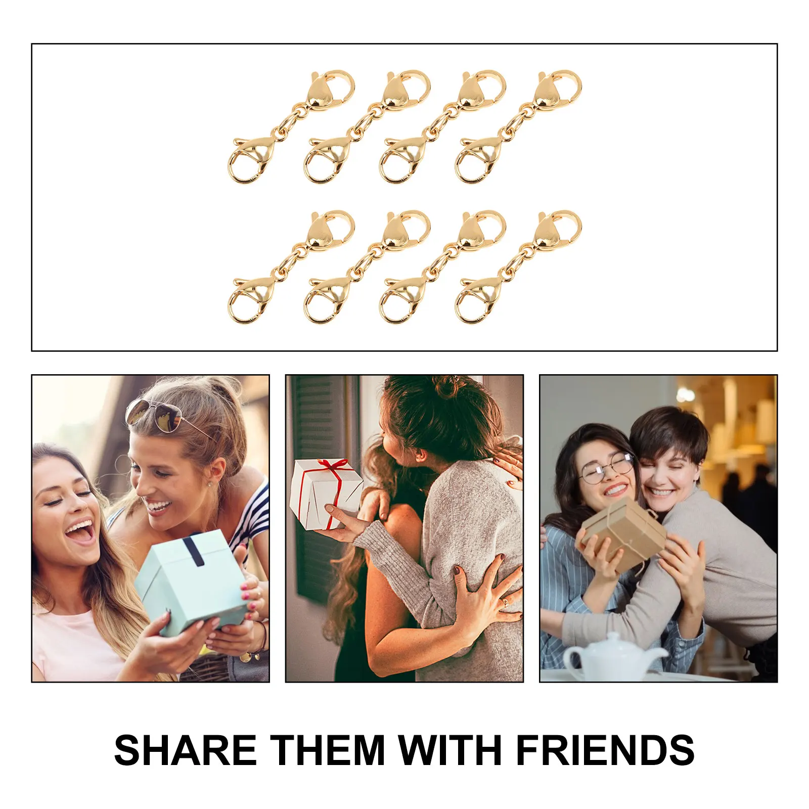 

10 Pcs Lobster Buckle Jewelry Clasps Metal Claw Clips Necklace Connectors for Multiple Necklaces Bracelet Ring