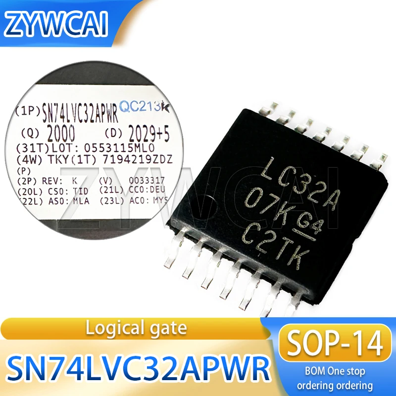 10PCS SN74LVC32APWR TSSOP-14 LC32A four channel dual input positive or gate logic chip gate and inverter IC