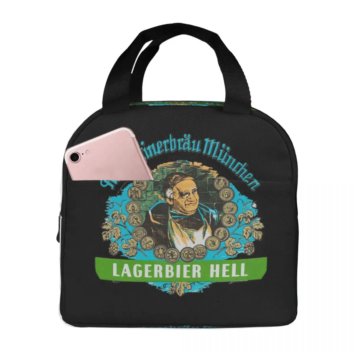 Augustiner Munich Beer...Lagerbier Hell Lunch Bags Insulated Bento Box Lunch Tote Picnic Bags Thermal Bag for Woman Kids School