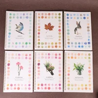 Libro de pintura de acuarela para adultos con encuadernación en espiral, actividad de arte para adultos, diario de acuarela, libro para colorear de acuarela, 1/6 Uds.