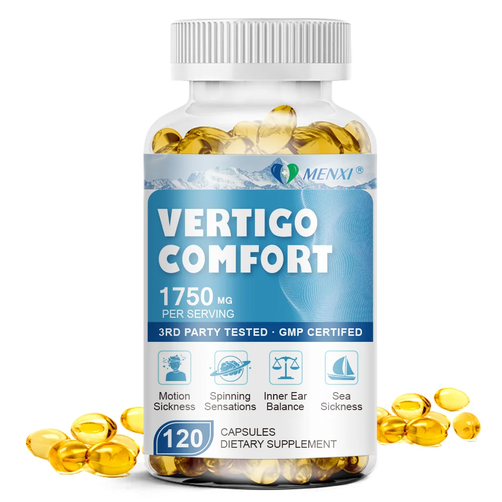 

120 capusles Vertigo Comfort Capsules 1750mg - Dizziness Relief Supplements, Body Balance Swaying Sensations - Dizzy Aid Pills