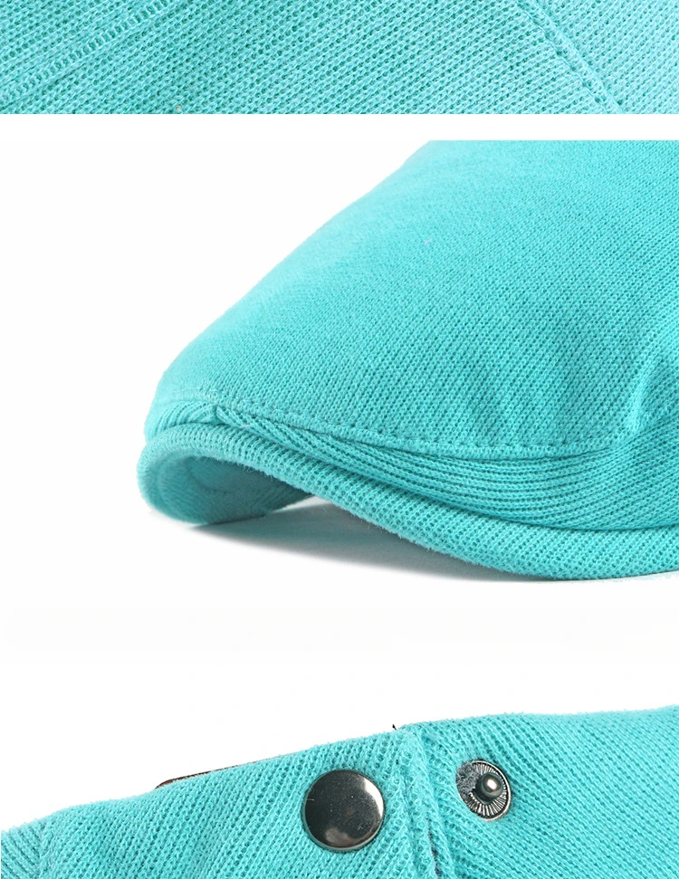 Herren Strick-Ivy-Flatcap, klassische einteilige Newsboy-Mütze, weiche, atmungsaktive, einfarbige Baskenmütze mit verstellbarem Snapback für – Detail 10