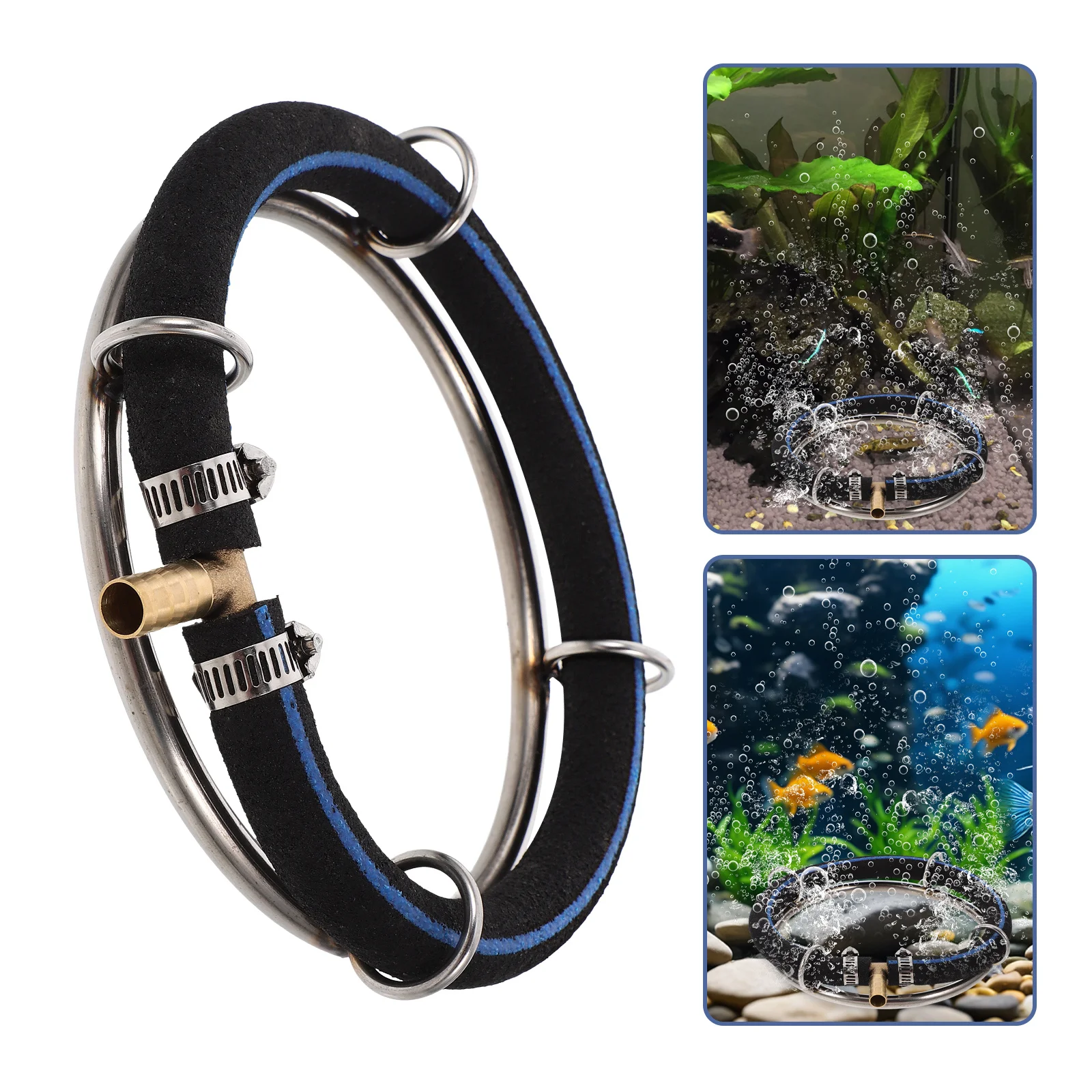 

Premium Stainless Steel Air Diffuser Ring for Fish Tank Pond Aeration Micro Bubble Stone Aquarium Oxygen Enhancer Device