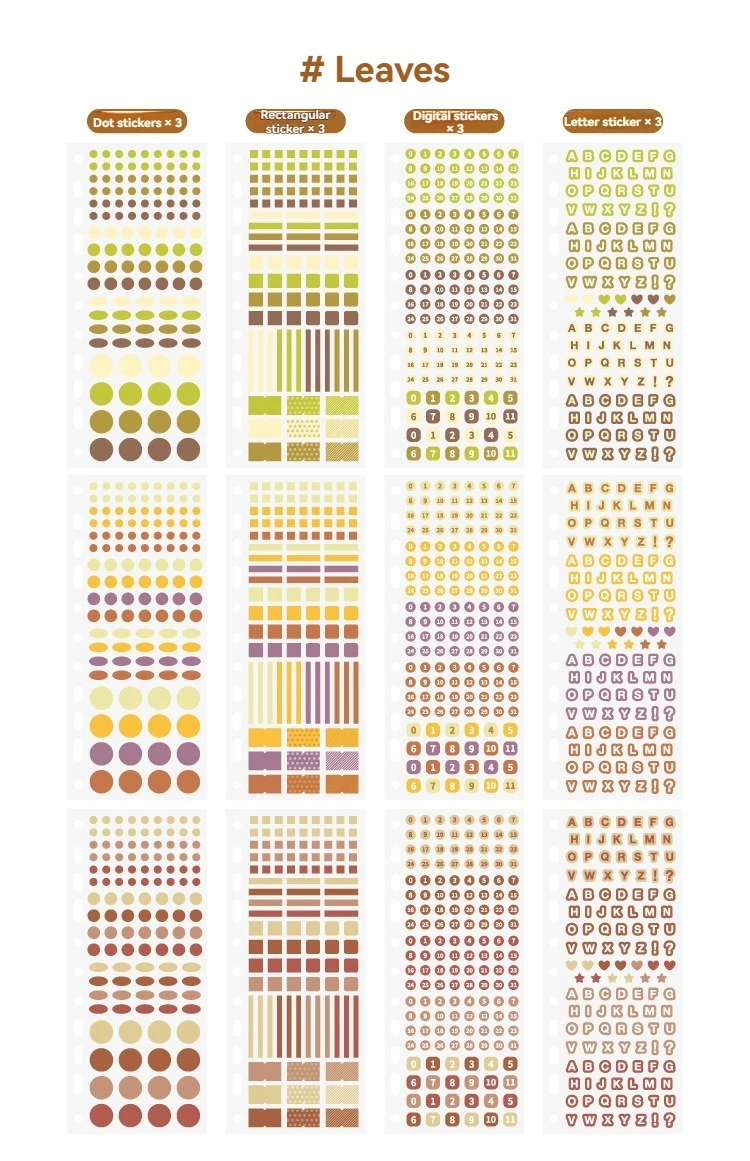 Aufkleber-Set, viermalige farbige Kunstpunkte, Markierungsfolie, Schneidaufkleber, tragbare Dekorationsmaterialien – Detail 12