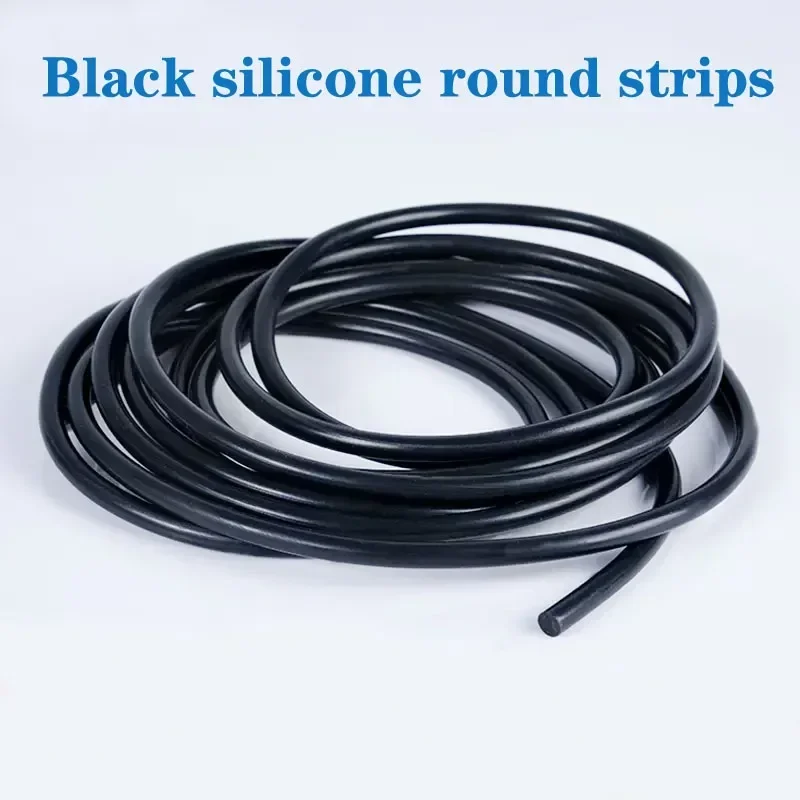 قطر 1 ~ 25 مللي متر أسود مستدير الصلبة سيليكون قطاع الحبل قضيب بار سيليكون طوقا تقليم شريط عازل يا حلقة ارتفاع درجة الحرارة مقاوم للماء