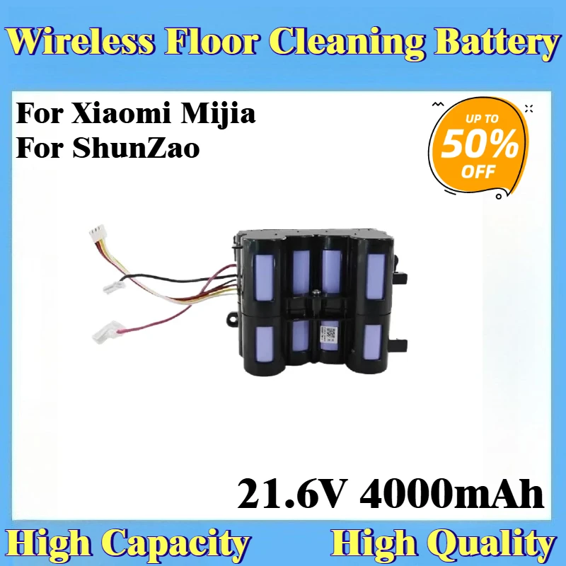 

Battery 21.6V 4000mAh for Xiaomi Mijia 2105 XS2105 B302CN and for ShunZao 2105 H200 Wireless Floor Cleaning Machine High Quality