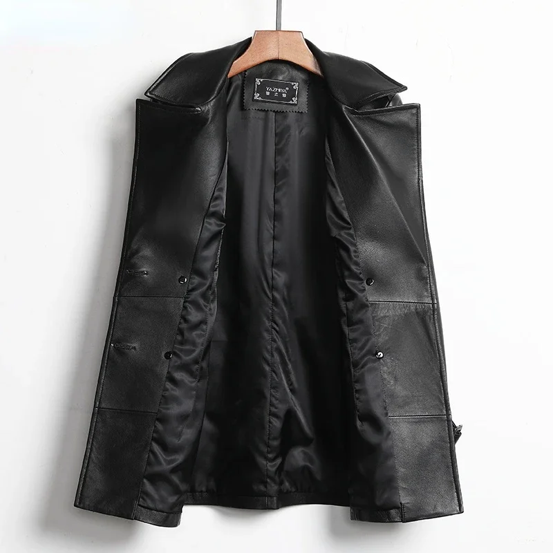 YOLANFAIRY Giacca da donna Primavera in vera pelle 100% giacche di pelle di pecora per donna Nero Moto Donna Abbigliamento Veste Femme