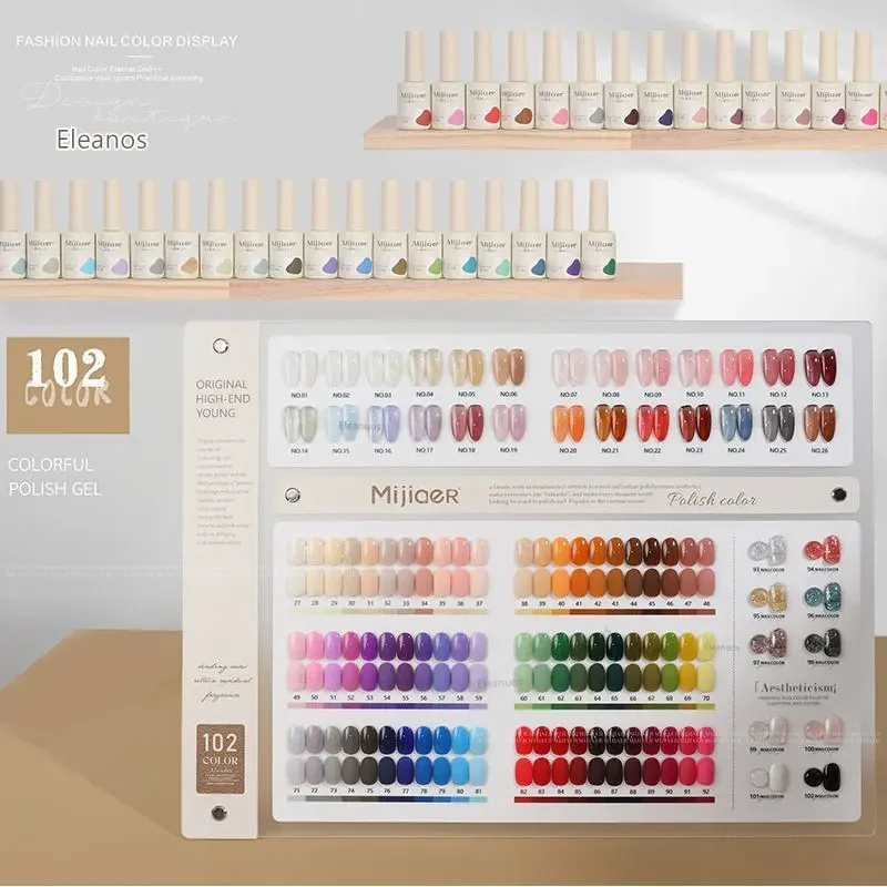 Lemcco 102 Colors Gel Nail Polish Set With Color Card Gel Polish Easy Soak Off 15ml Color Gel For Professional Nail Salon Art