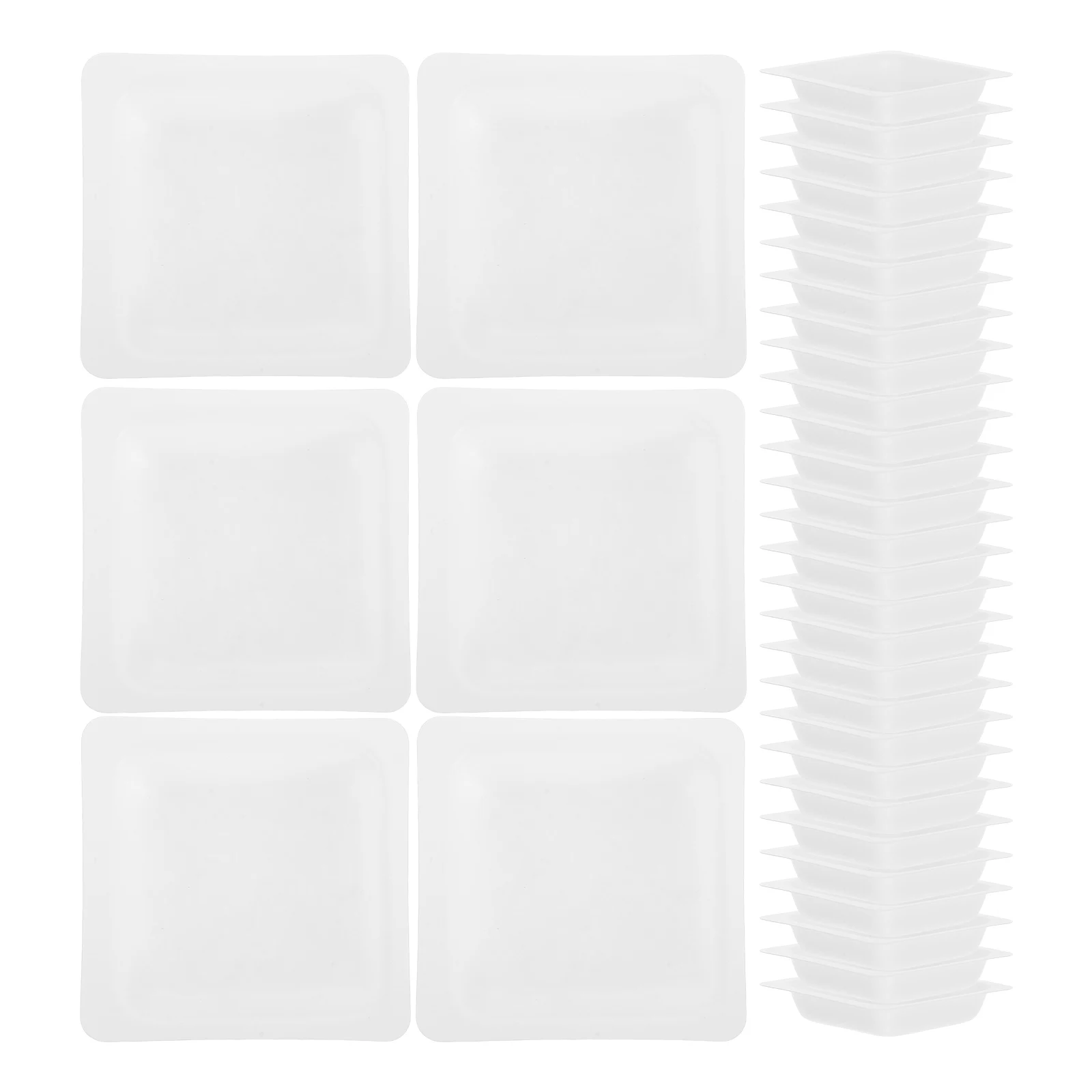 

100 Pcs Weighing Dish Plastic Laboratory Equipment Reusable Square Plate Measuring Trays Powder Liquid Samples