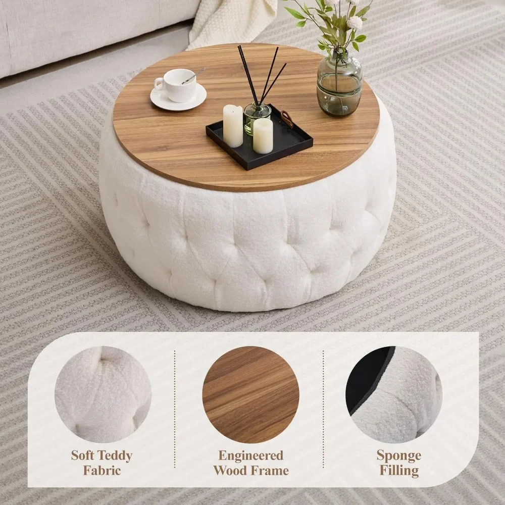 

Тафтинговый плюшевый тканевый круг, османская подставка для ног, табурет, скамейка, журнальный столик для гостиной