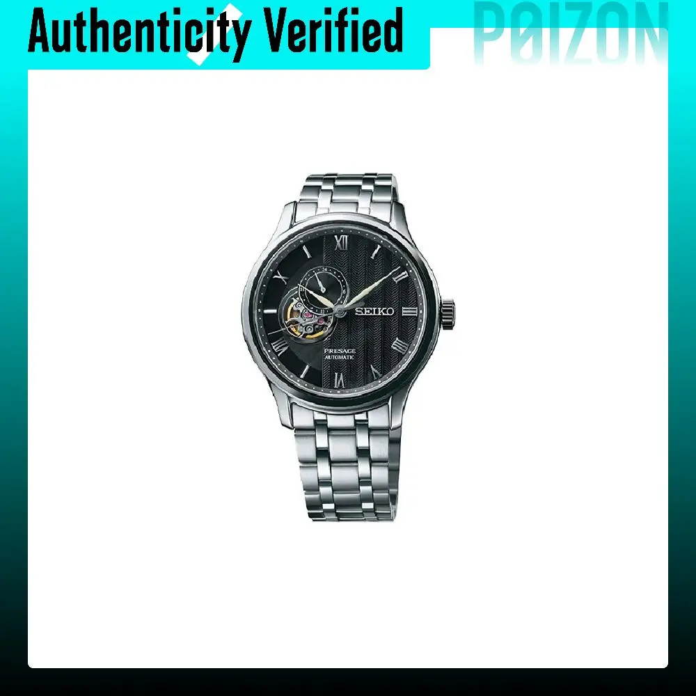 SEIKO Presage Mechanical Movement Stainless Steel Strap Watch Men's Watches Black Dial SSA377J1