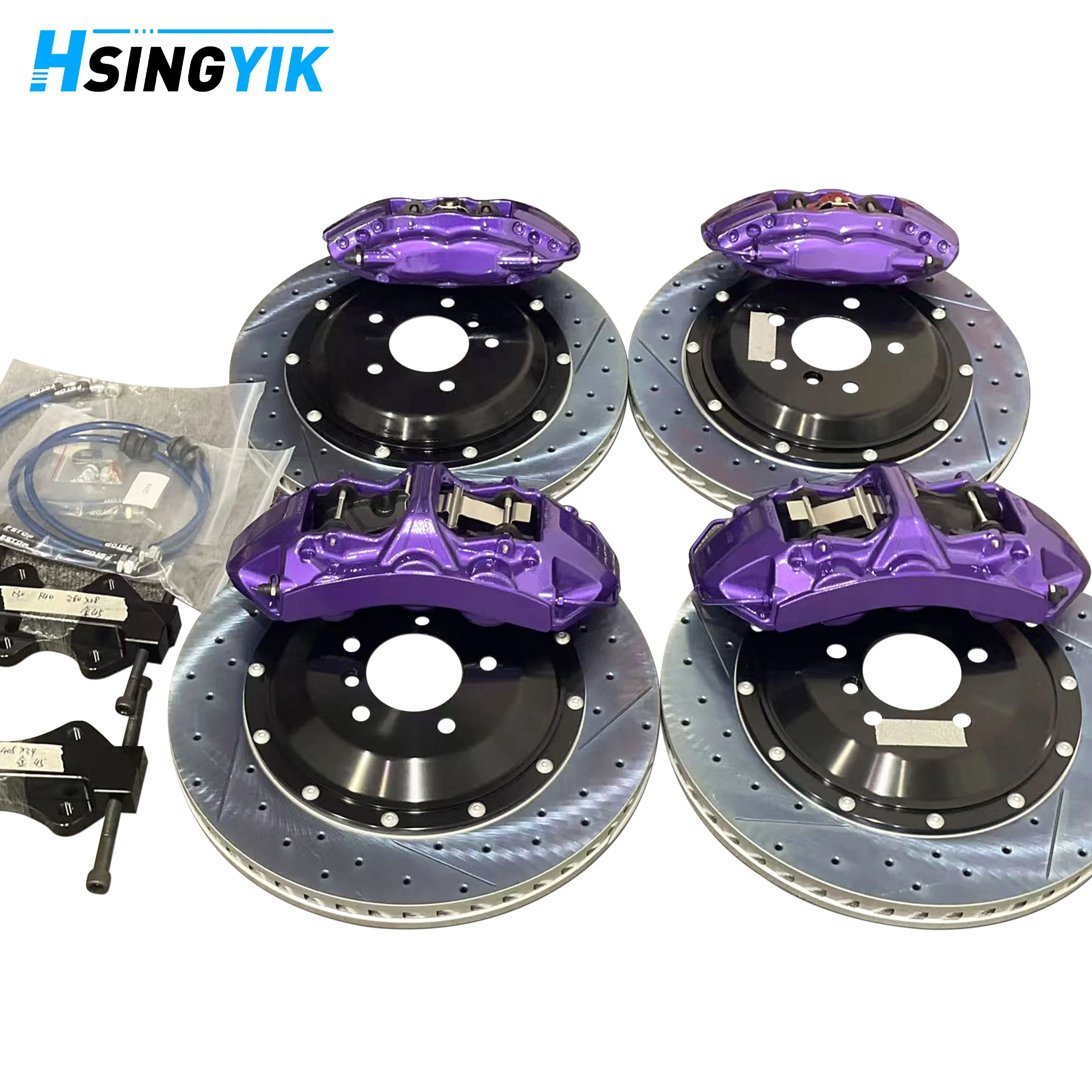 IC6 Custom 6 Piston Racing Big Brake Caliper Kit 355-405mm Drilled Disc 18-20 Inch Wheel Upgrade