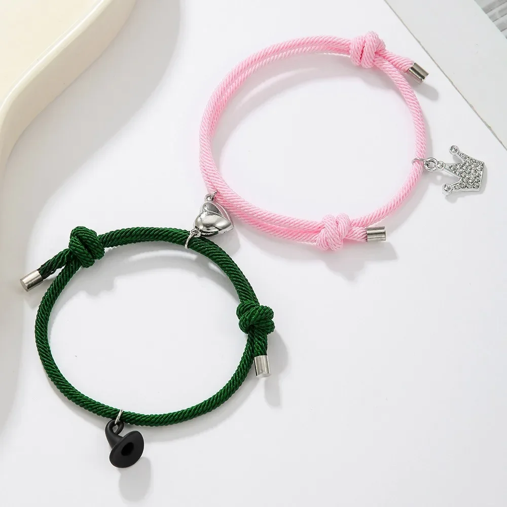 エルファバ・グリンダ友情マッチングブレスレット魔女ラインストーンクラウンベストフレンドカップルファンパーティードレスアクセサリーパーティーギフト