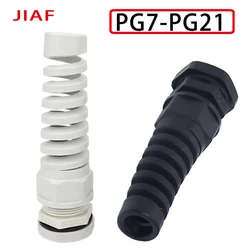 5Pcs Wasserdichte Kabelverschraubung PG7 Kunststoff Anti-Biegen Joint M12 Nylon PA66 Torsion-proof Verschraubungen PG9/11/13,5/16/19/21 Stecker