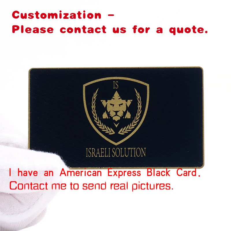 

custom.Membership VIP ID Card Custom Matte Black Stainless Steel Metal Business Cards