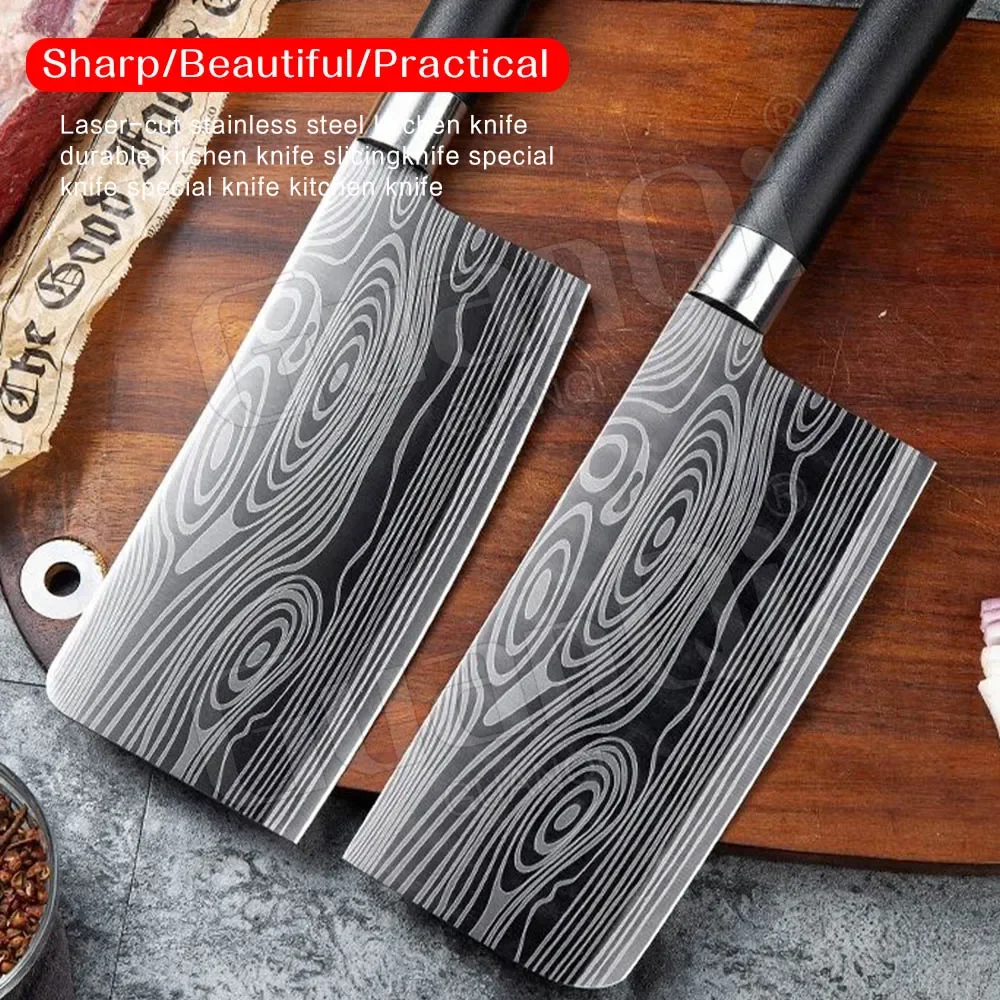 Knife Sets For Kitchen Sharp Damascus Laser Pattern Meat Chopping Slicing Vegetable Cutter Cleaver Kitchen Knives Chef knifes