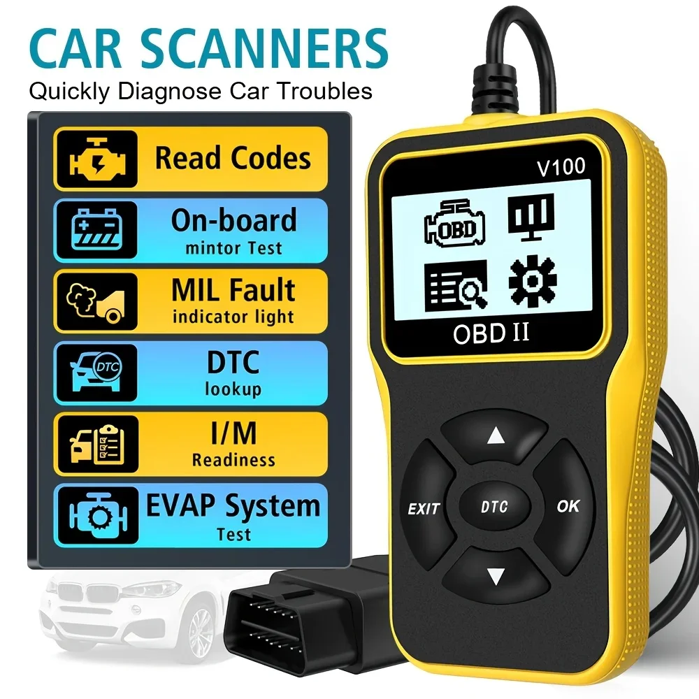 Obd2 Scanner Diagnostic Tool, Check Engine Code Reader, Obd2 Scanner with Reset Function, Input/Management Preparation, Engine Auto Check Light