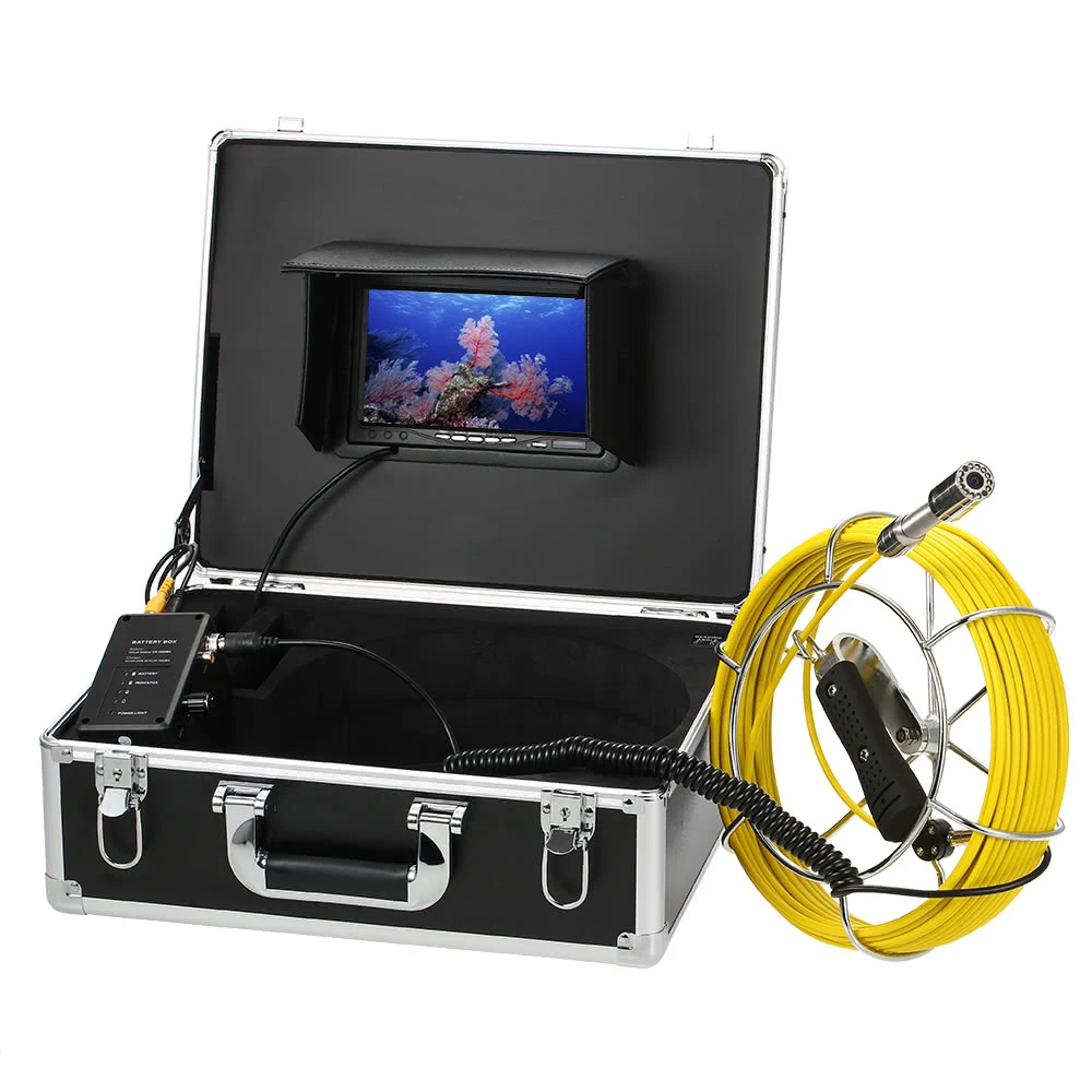 20M Cable Industry Endoscope 7 inch TFT-LCD Sewer Pipe Drain Inspection Camera Equipment With 23MM Camera Head