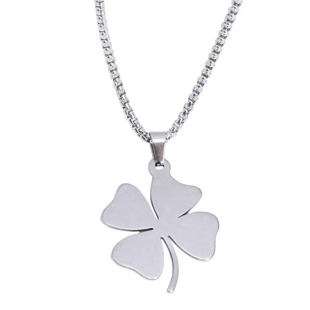 

Floral Jewelry Four Leaf Clover Pendant Necklace Luxury Korean Clover Flower Necklace High-Grade Sense Adjustable