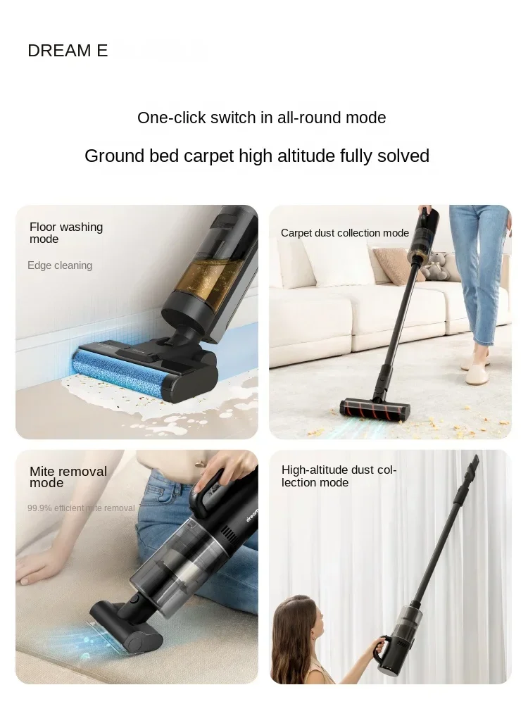 غسالة DREAME H12SMix، شفط وسحب ومكنسة أجهزة منزلية مدمجة لإزالة العث، مكنسة كهربائية ممسحة أوتوماتيكية