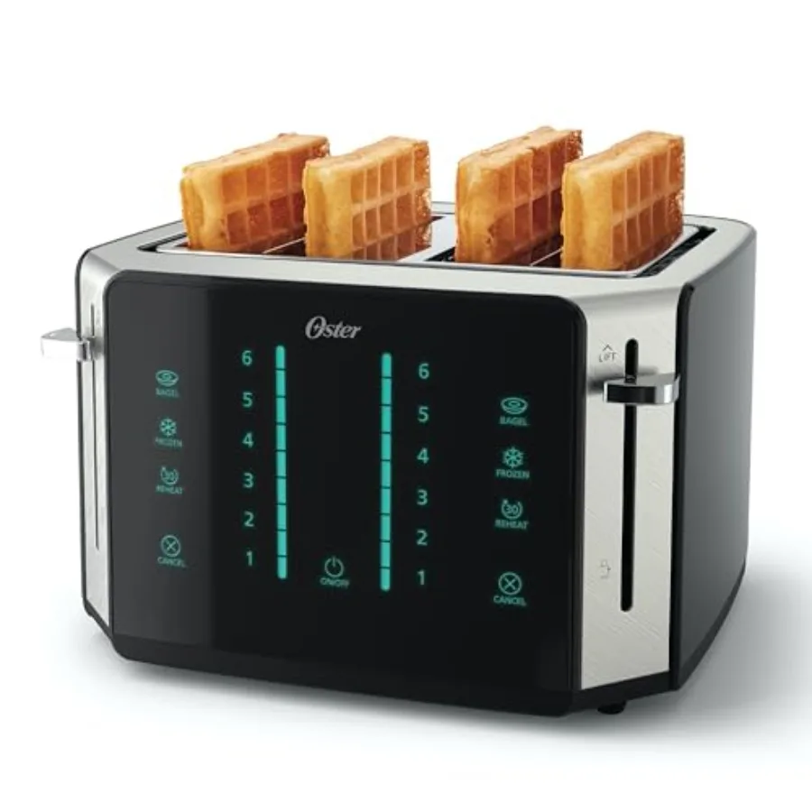 

4-Slice Toaster with Touch Screen Stainless Steel Digital Timer 6 Shade Settings Easy to Clean Removable Crumb Tray