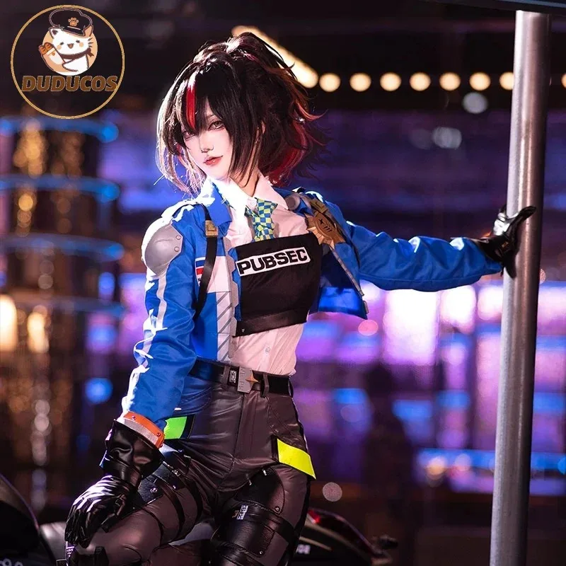 

Game Zenless Zone Zero Zhu Yuan Cosplay Costume Zhu Yuan Halloween Sexy Women PU Leather Uniform Outfit Fullset Suit