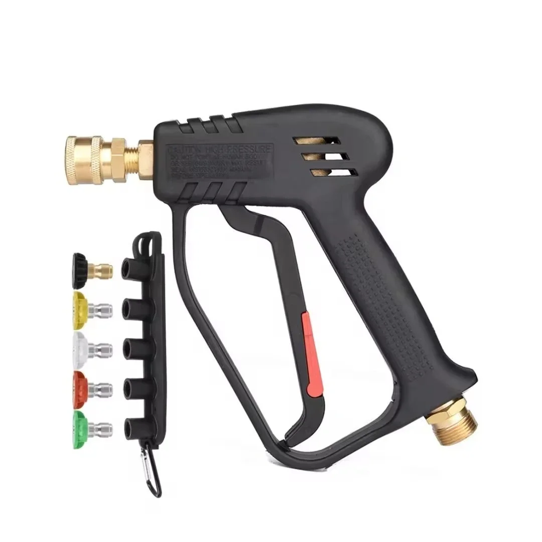 250bar 4000psi High Pressure Washer Gun, 5 Quick Nozzles M22 Male Inlet Pressure Water Gun for Car Washing Cleaning