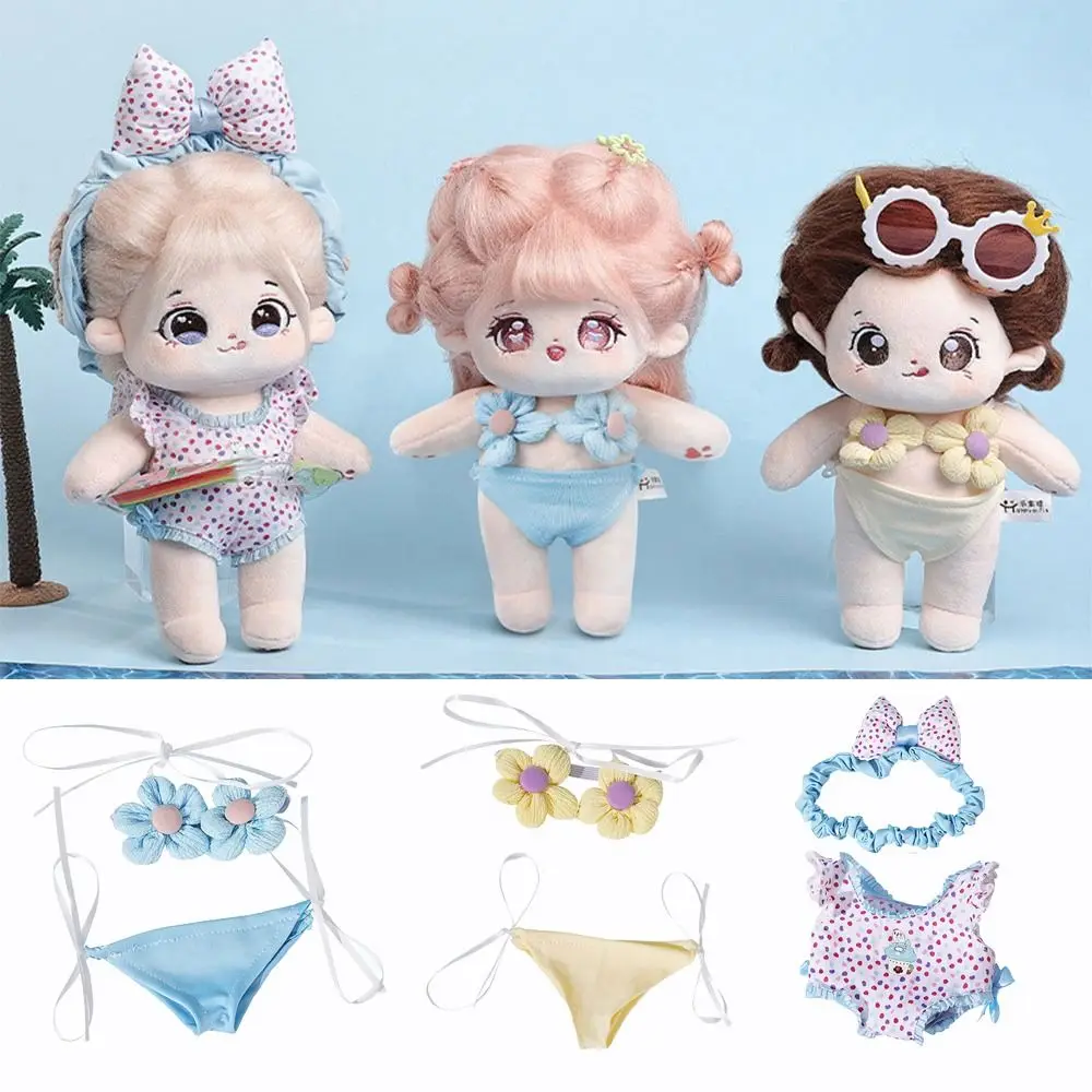 20cm Doll Swimsuit Suit Printed Pattern Multicolor Miniature Bikini Changing Dress Game Cosplay Doll Swimming Outfit