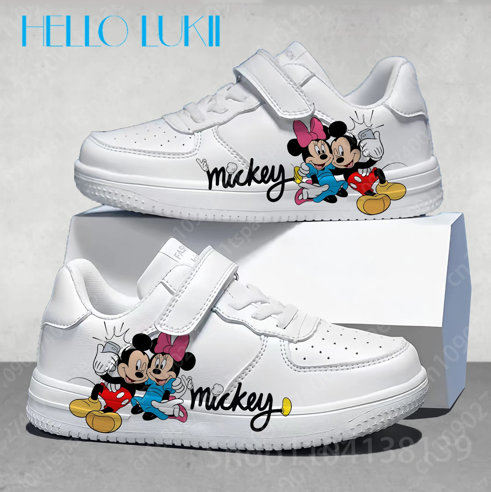 Mickey minnie mouse รองเท้าเด็กรองเท้าผ้าใบเด็กหญิงรองเท้าผ้าใบเด็กแฟชั่นกีฬารองเท้าสบายๆบาสเกตบอลของขวัญ