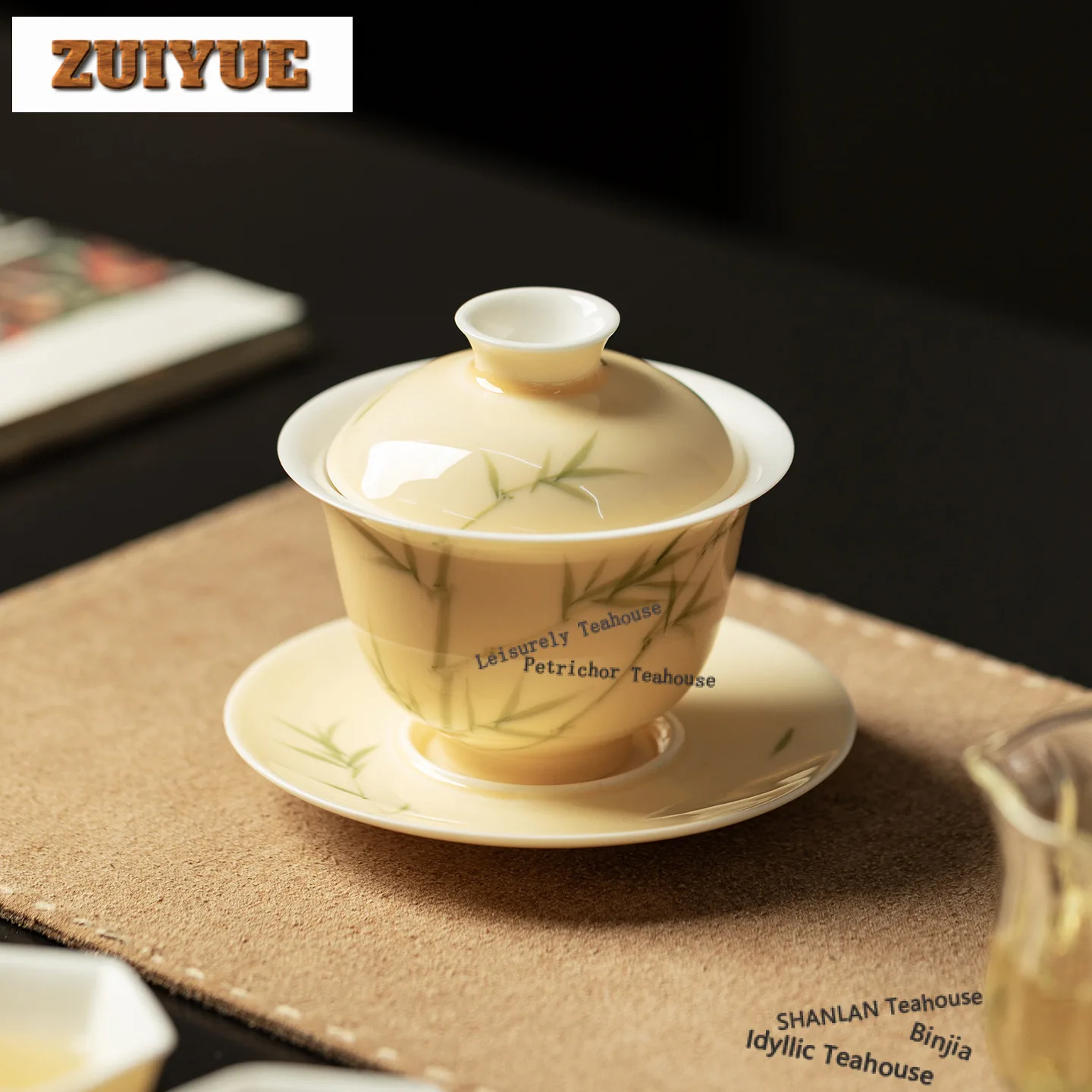 

150 мл ручная роспись Bamboo Gaiwan Boutique Чайная варенька Чайная миска с крышкой Набор Чайная крышка Чаша Китайский чайный сервиз Коллекция