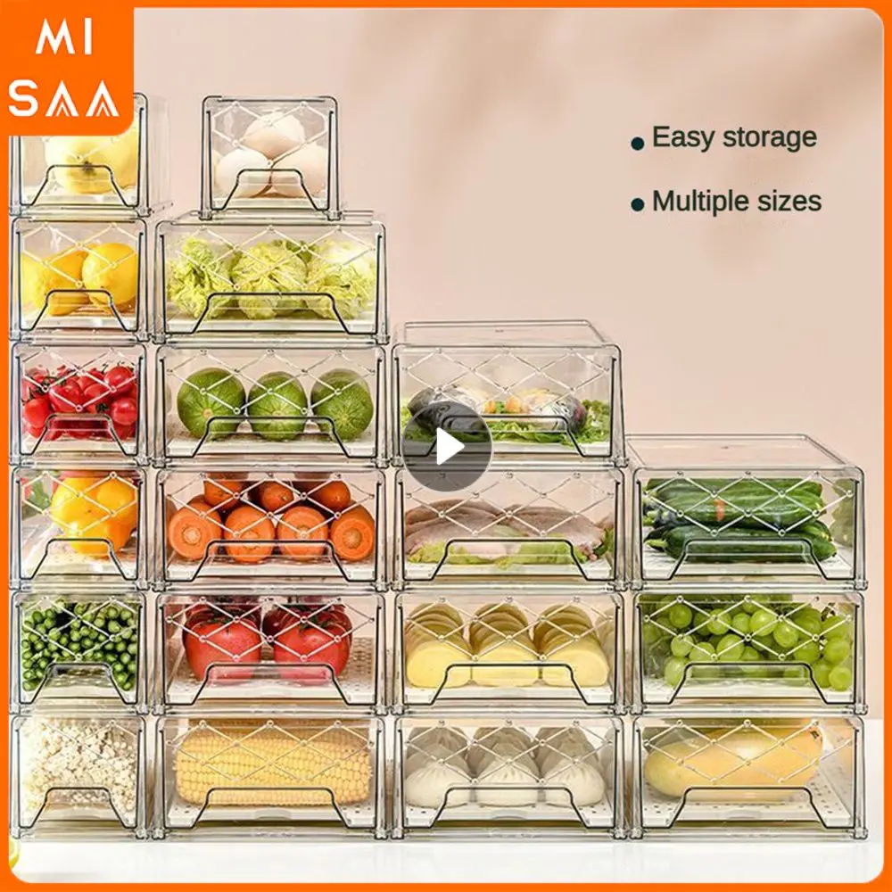 

Refrigerator Storage Box Neat And Beautiful Drawer Home Storage High Transparency Kitchen Storage Stackable Crisper Crisper Cans