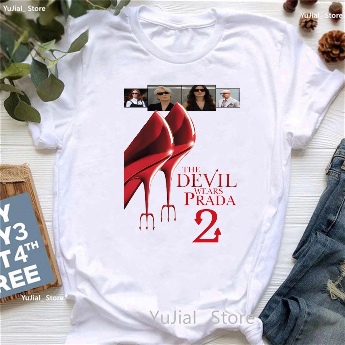 

Newest The Devil Wears Prada 2 Graphic Printed T Shirt Girls Fashion Red High Heel T-Shirt Women Clothes 2026 Funny T-Shirt
