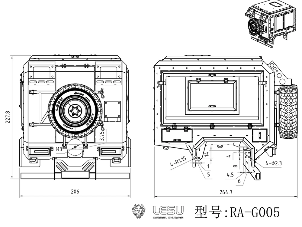 RC 1/14 Simulations-Lichtkasten für Tamiya Hydraulischer Bagger Lader Kipper für SCANIA MAN VOLVO Anhänger Kipper DIY-Teile – Detail 1