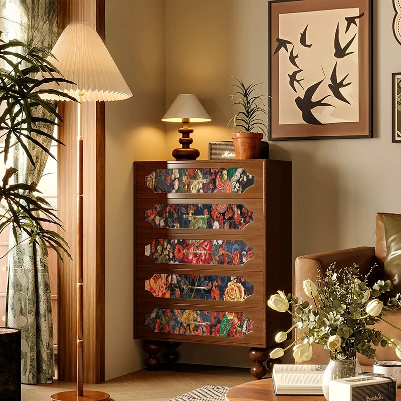 

Ретро комод из цельного дерева, входной шкафчик, прихожая, гостиная, столовая, боковой шкаф, шкаф для хранения в спальне, прикроватный комод