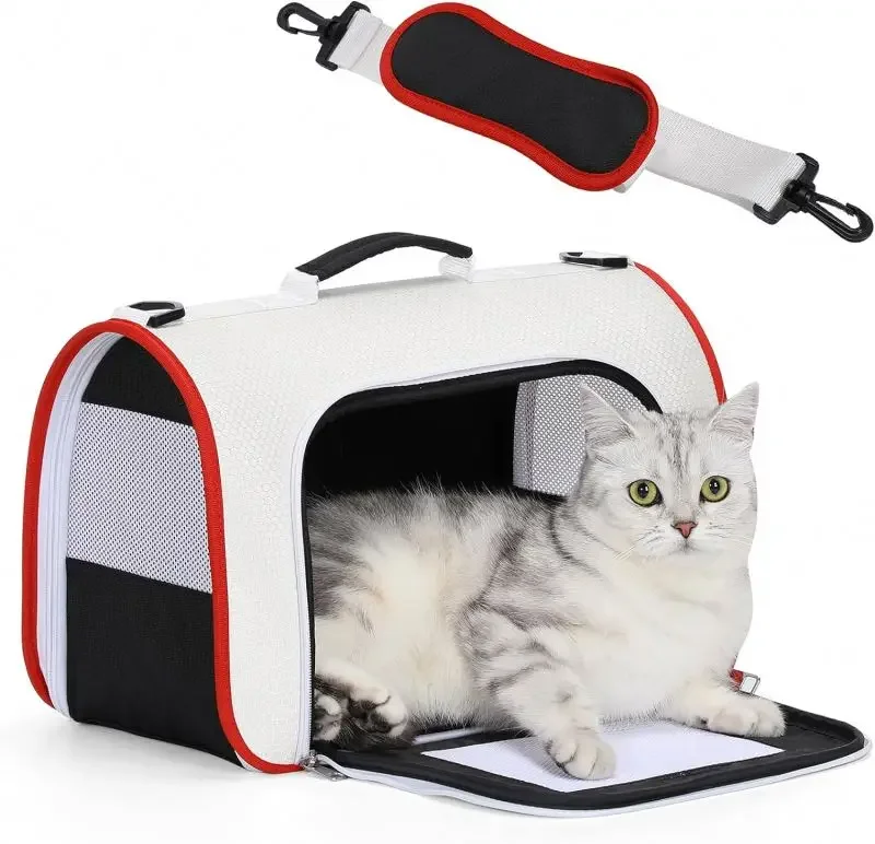 

Переноска для котенка, одобренная авиакомпанией переноска для кошек для маленьких домашних животных 1–12 фунтов, мягкая и портативная переноска для домашних животных