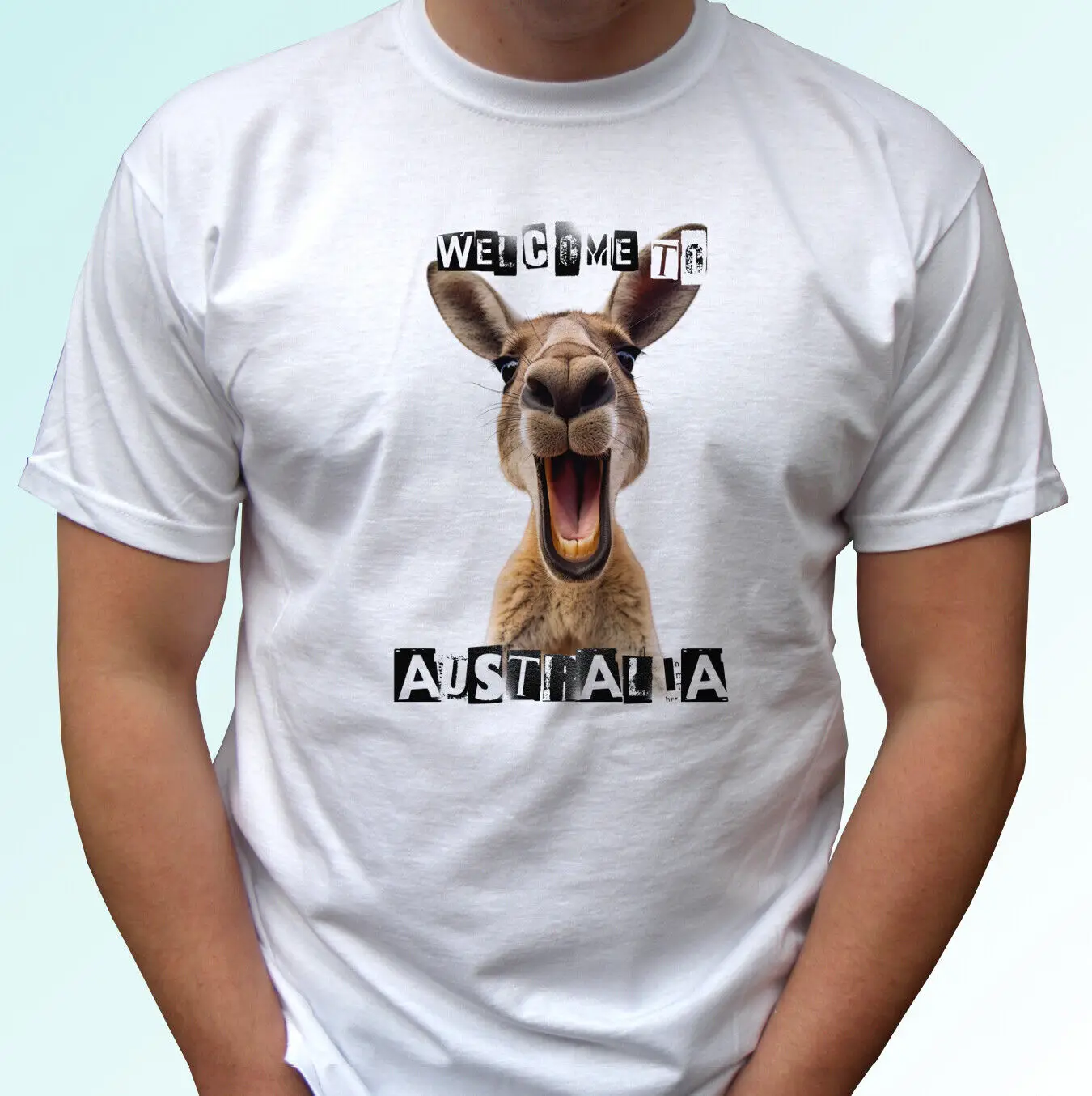 

Welcome to Australia t shirt funny kangaroo tee top gift mens womens kids baby