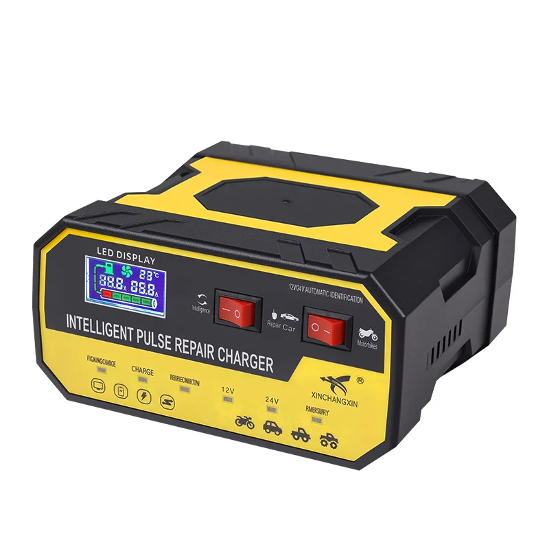 

Smart Battery Charger 12V 10A 24V 5A Automatic Motorcycle Pulse Charger Car Start Stop