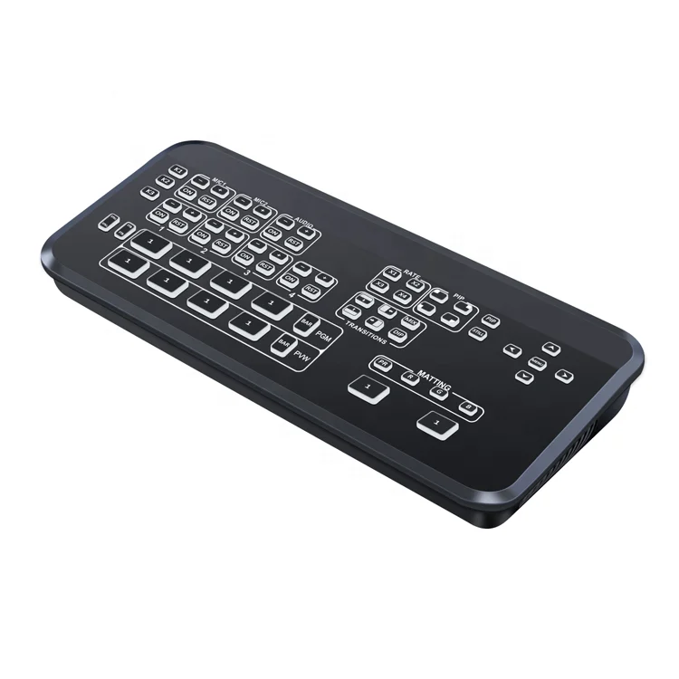 Broadcast Video Streaming Switcher 4-Kanal-Video OBS Switcher Live Stream Video Switcher für Live- und Broadcast-Tastatur