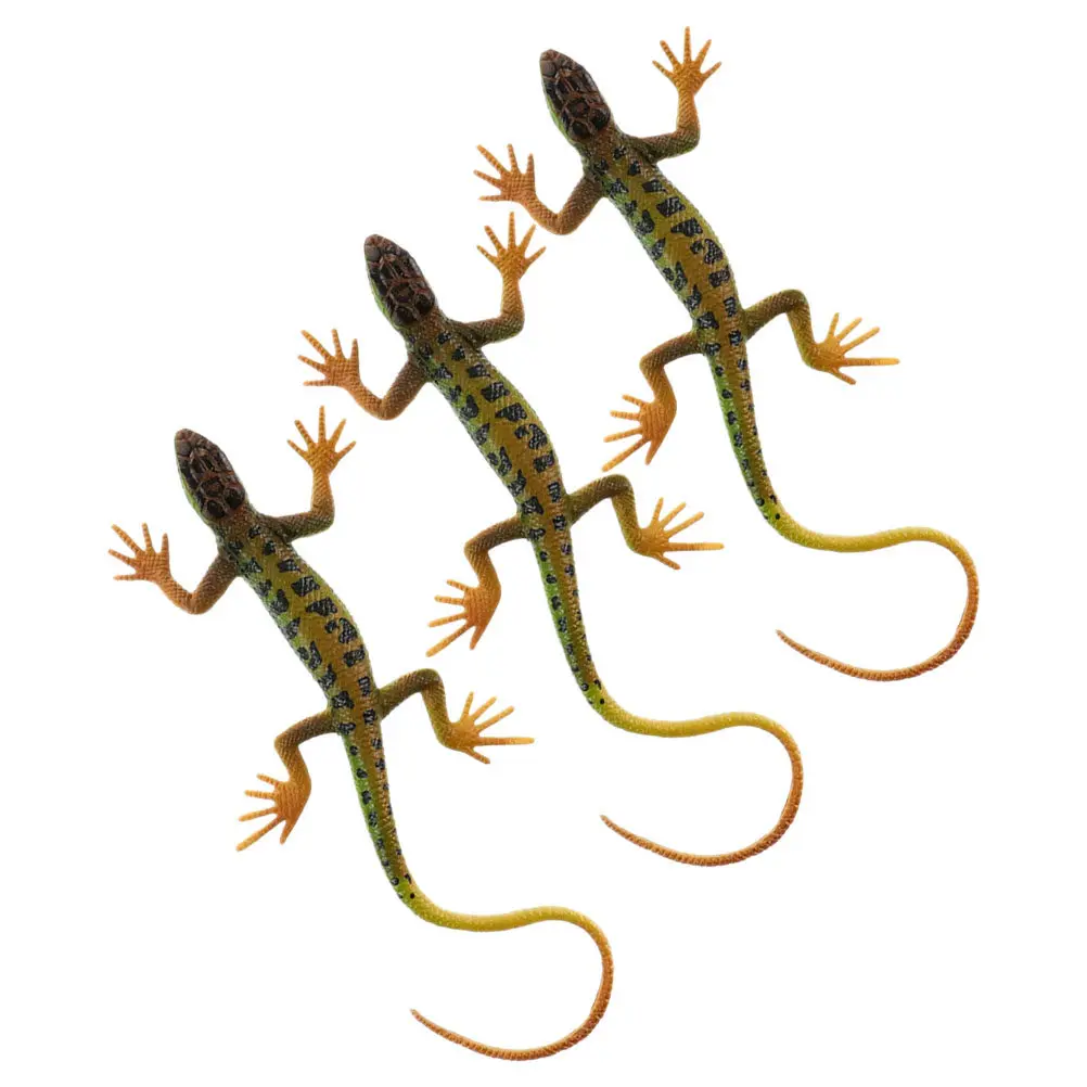 

3Pcs Lifelike Reptile Ornament Simulation Lizard Figure for Living Room Bedroom Balcony Yard Decor Prank Prop Cognitive Learning