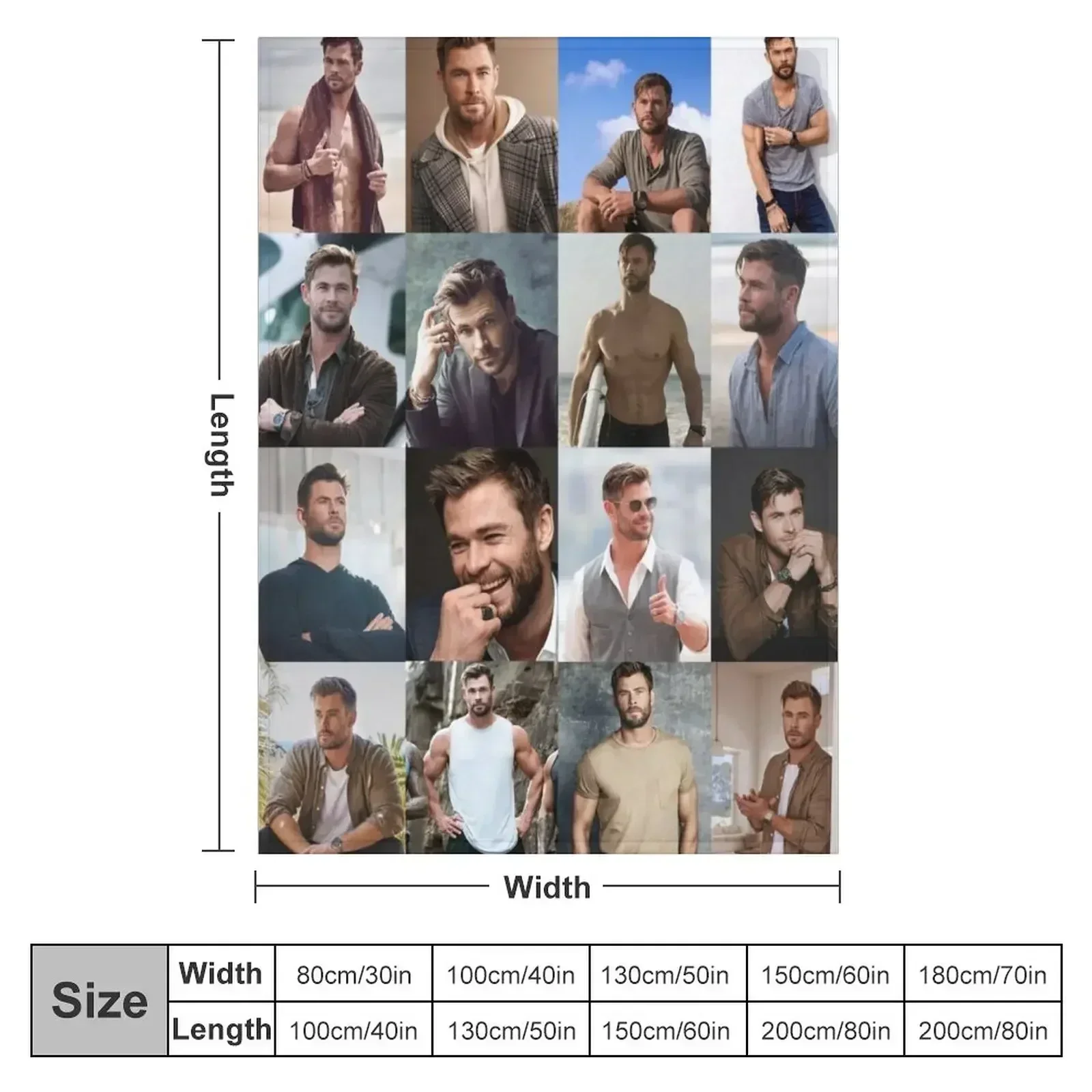 Chris Hemsworth Throw Blanket Personalized Gift bed plaid Sofas Soft Plush Plaid for sofa Cute Blankets