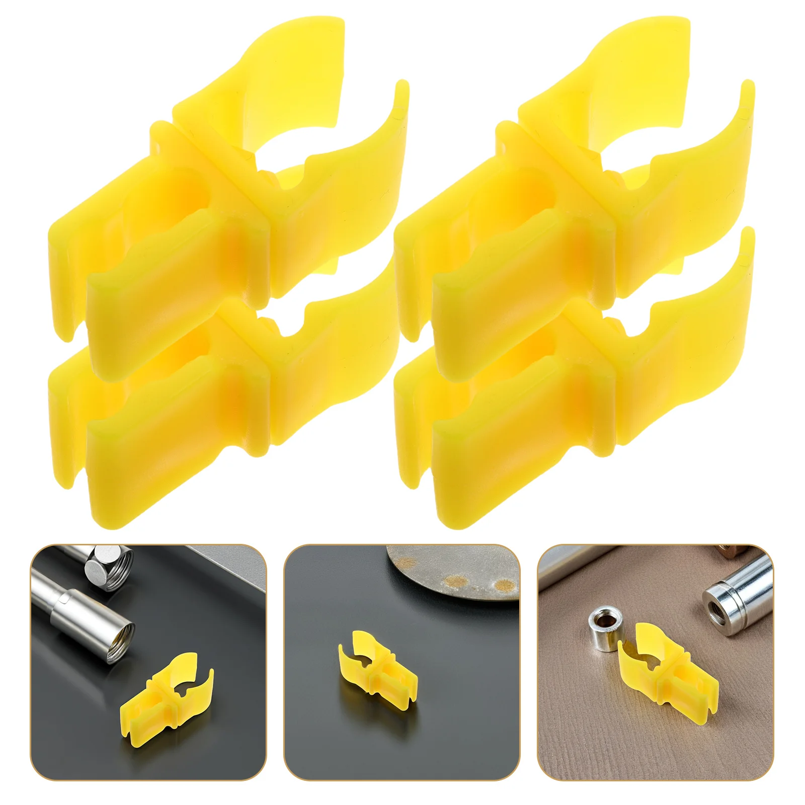 

10 Pcs Stick Buckle Equipment Plastic C-shaped Round Training Pipe Yellow Hardware Clip Clasp Buckles