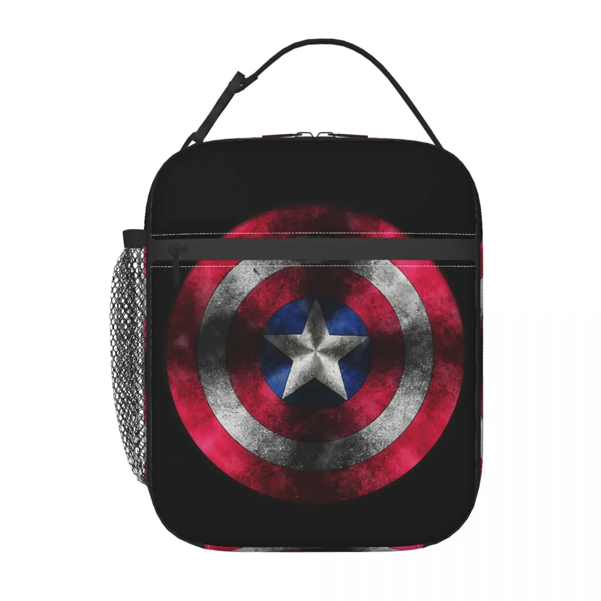 

Custom Captain America Shield Vintage Resuable Lunch Boxes for Thermal Cooler Food Insulated Lunch Bag School Children Student