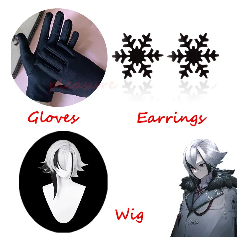 Az15Game Genshin Impact The Knave Arlecchino Traje Manto Peruca Luvas Brincos Casaco Onze Fatui Harbingers Cosplay Coágulo