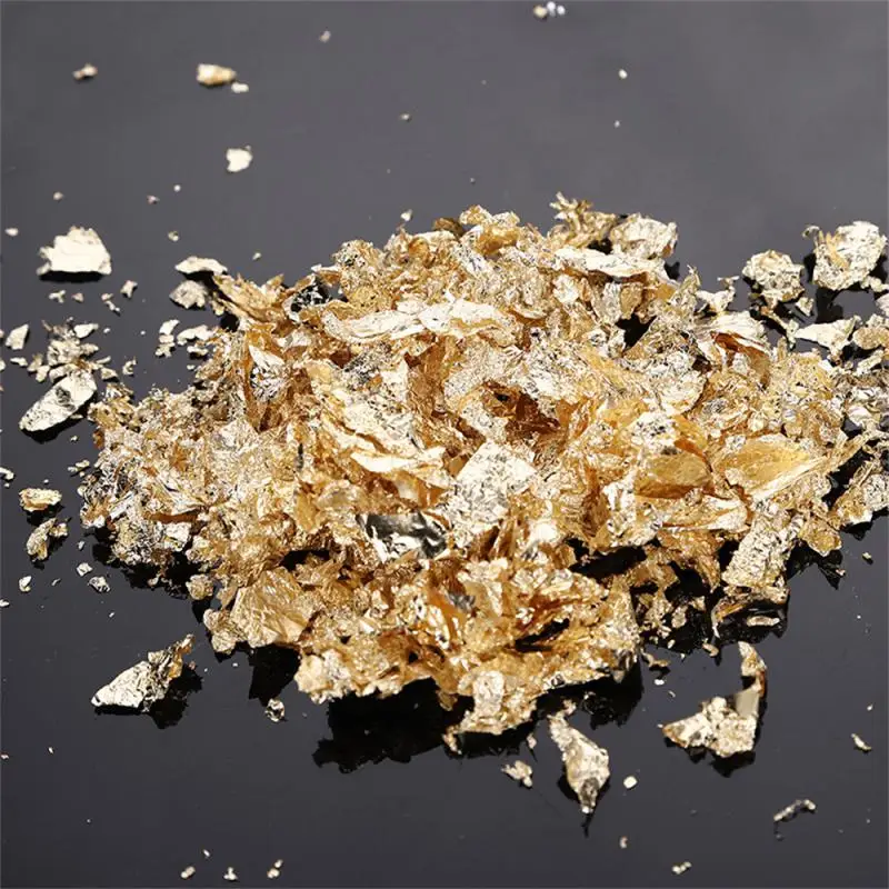 Gold/silver Foil Genuine Gold Leaf Schabin Flakes 2g 24K Gold Decorative Dishes Chef Art Cake Decor Chocolates Tools