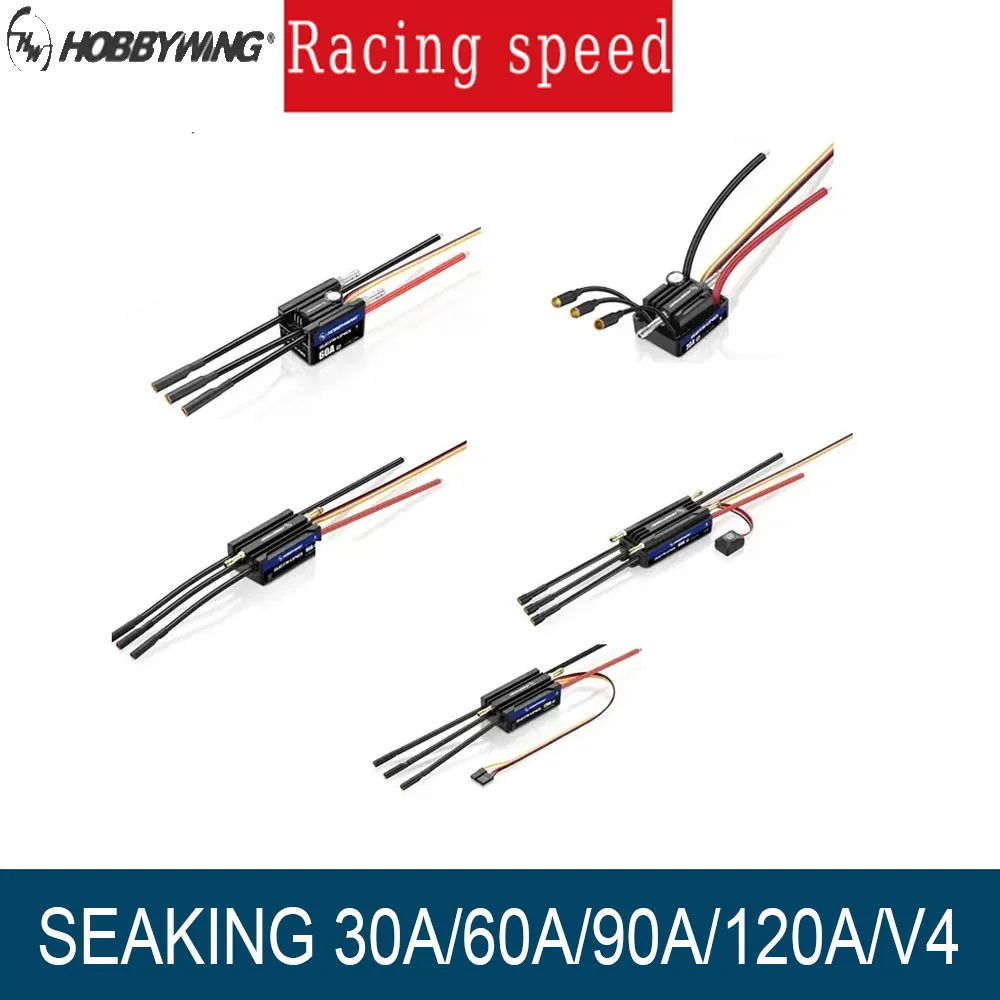 

Hobbywing Seaking 120A/90A/60A/30A V4 ESC - Built-in BEC, LP67 Waterproof for RC Boats!