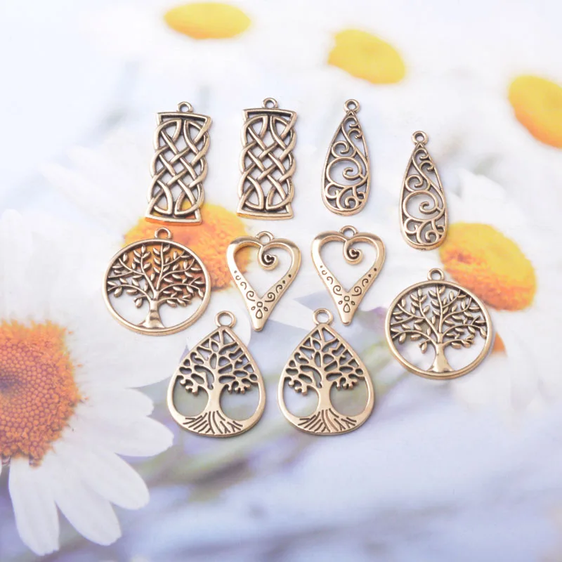 10 Stück Boho Zinklegierung Goldene Ohrringe mit Strass-Anhängern und Imitationsperlen, Runde Blumen-Sonnenblumen-Anhänger für DIY Damenohrringe – Detail 6