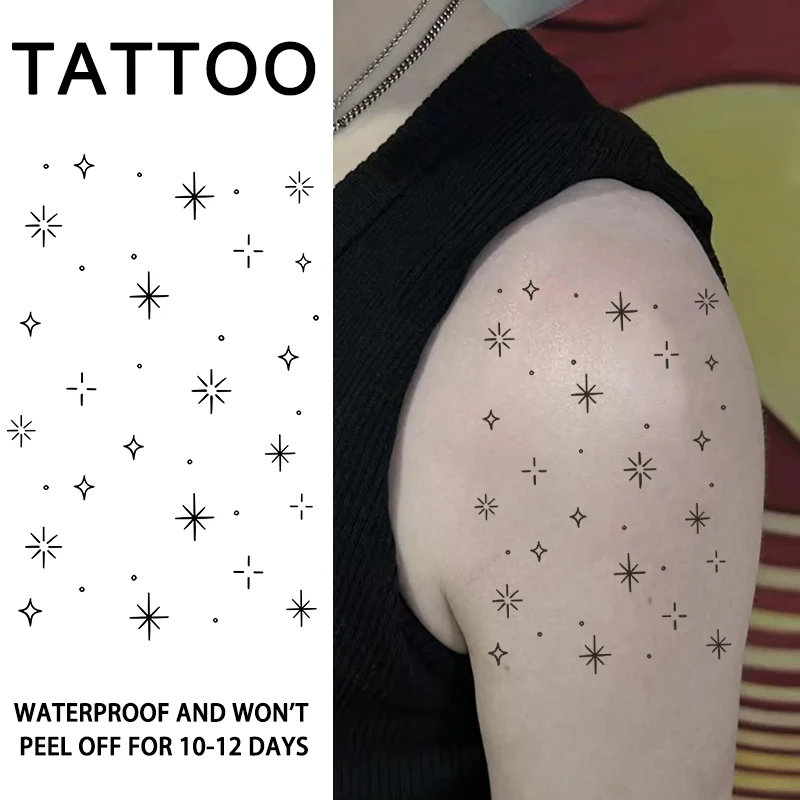 1Pcs Small Star Waterproof Temporary Tattoo Stickers, Long-lasting Waterproof for One to Two Weeks, Temporary Tattoos.
