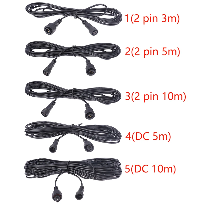 5M 10M Low Frequency Universal Wear Resistant Portable Solar Spotlights Waterproof Cord Extension Cable