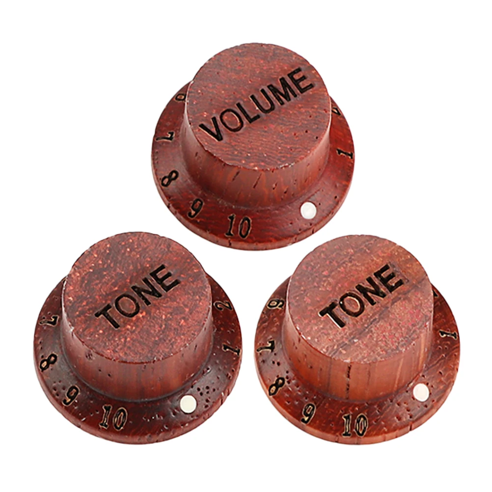

3 Pcs Guitar Knob Bass Knobs Accessory Musical Instrument Electric Tone Replacement Accessories Wooden Adjustment Volume